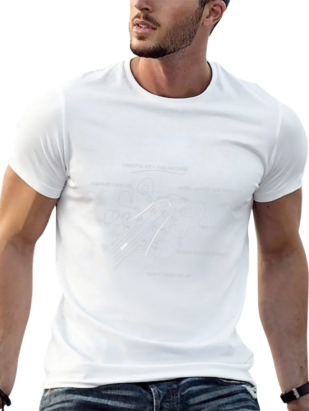 Guitar Headstock T-Shirt - Music Lover Tee
