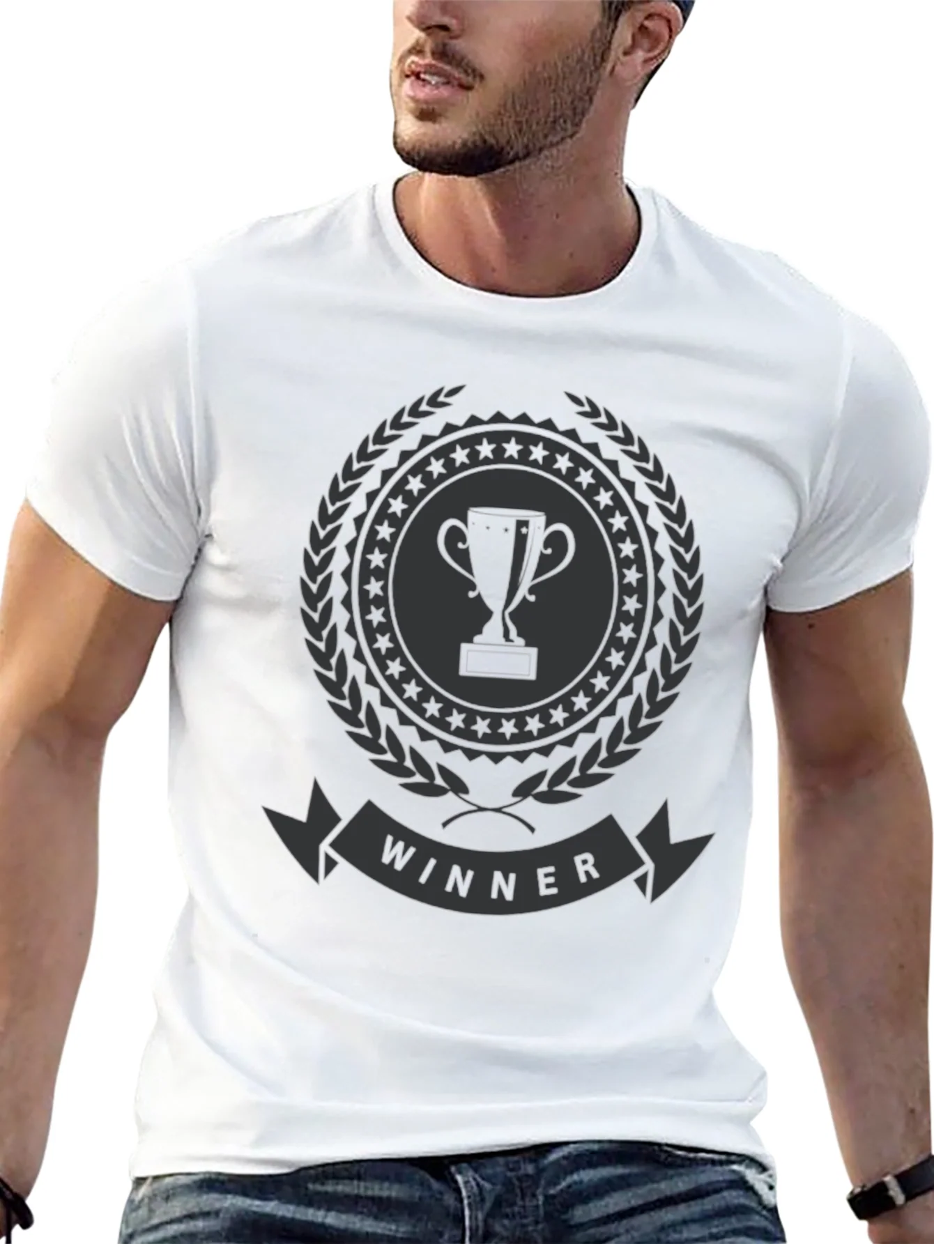 Winner Trophy Graphic T-Shirt - Stylish Champion Tee