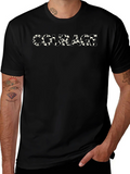 Courage Cow Print Mens Black T-Shirt