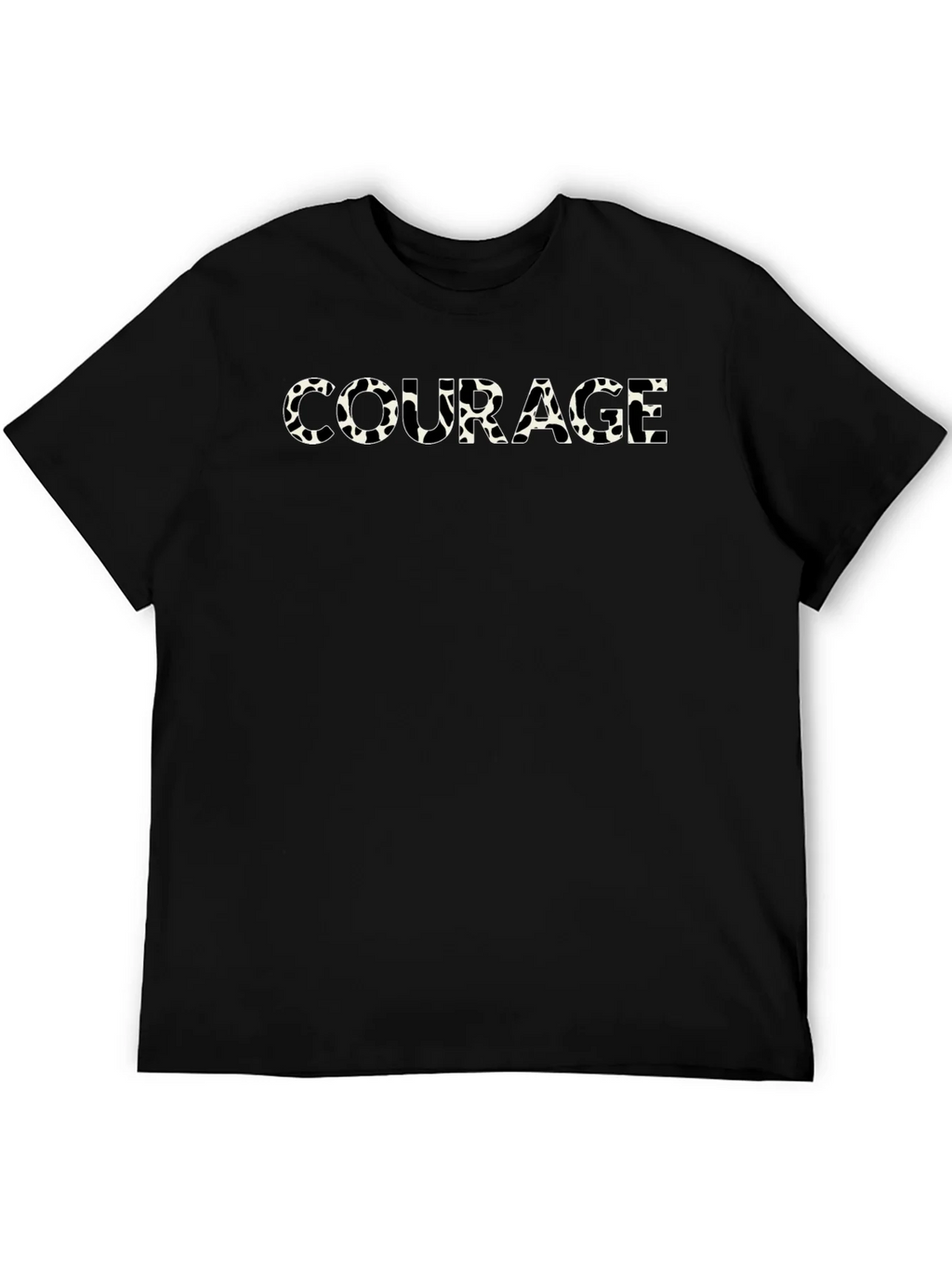 Courage Cow Print Mens Black T-Shirt