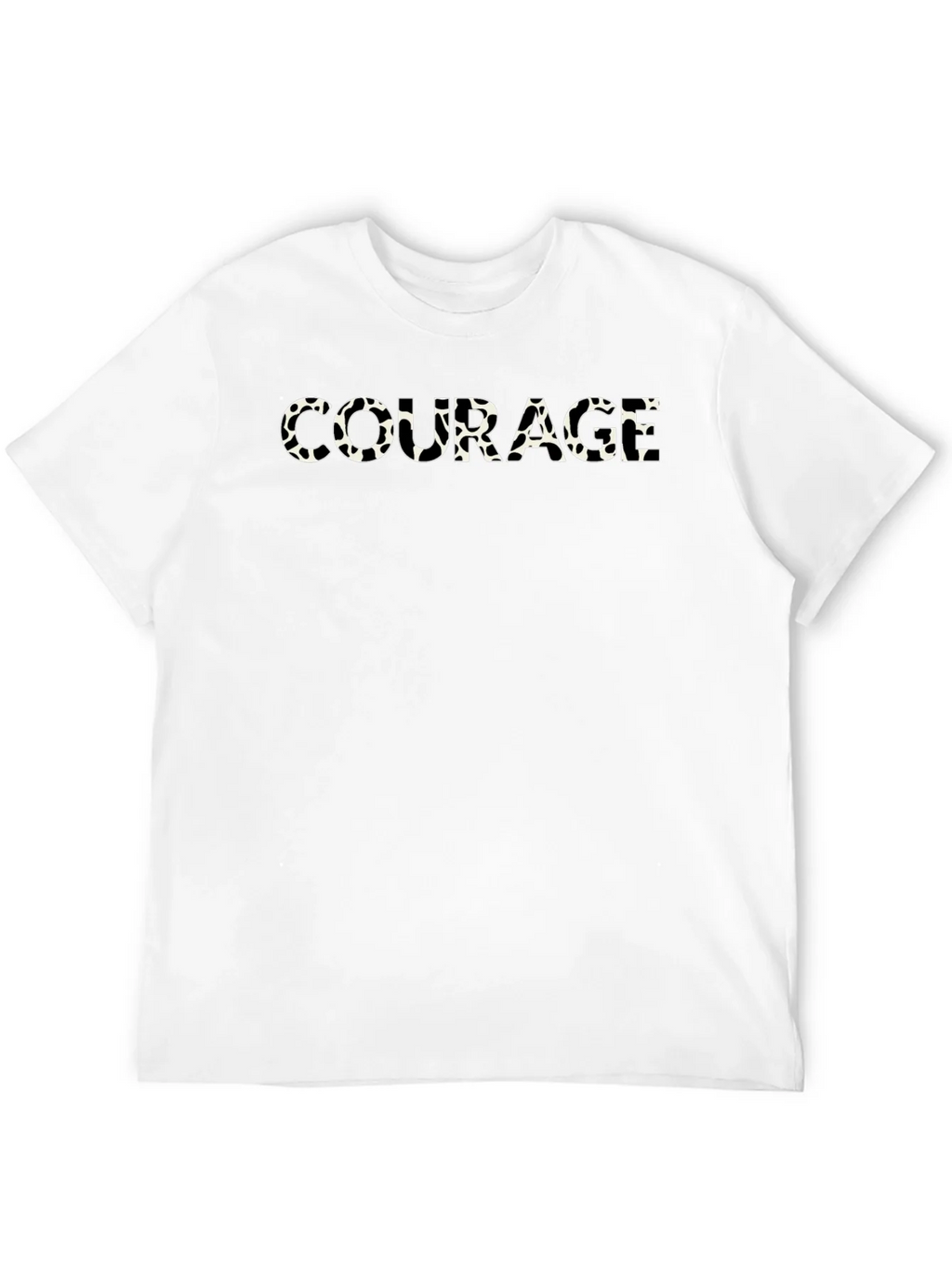 Courage Cow Print Mens Black T-Shirt