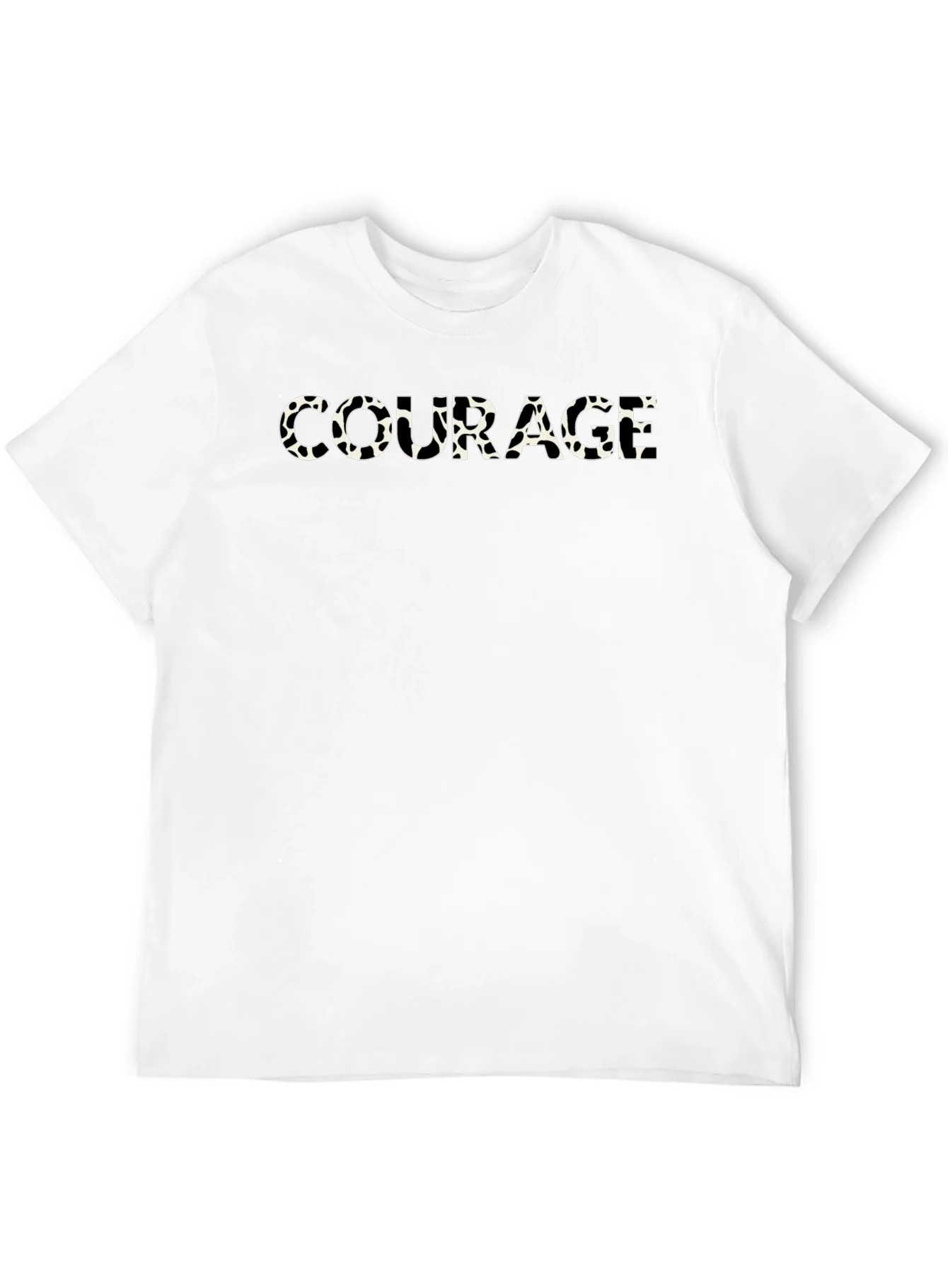 Courage Cow Print Mens Black T-Shirt
