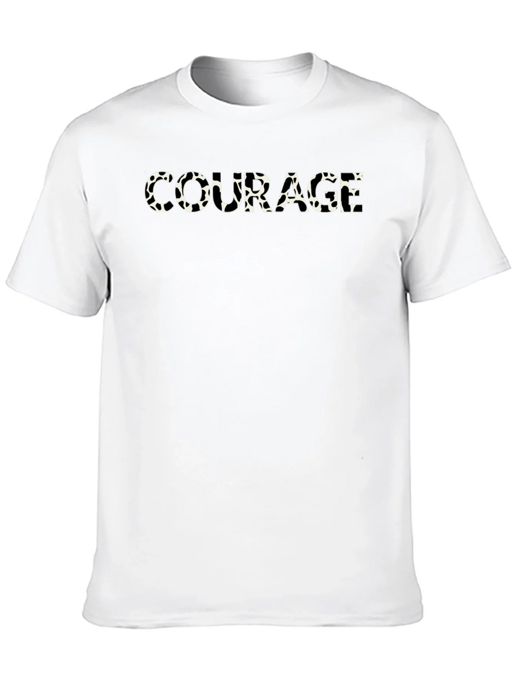 Courage Cow Print Mens Black T-Shirt