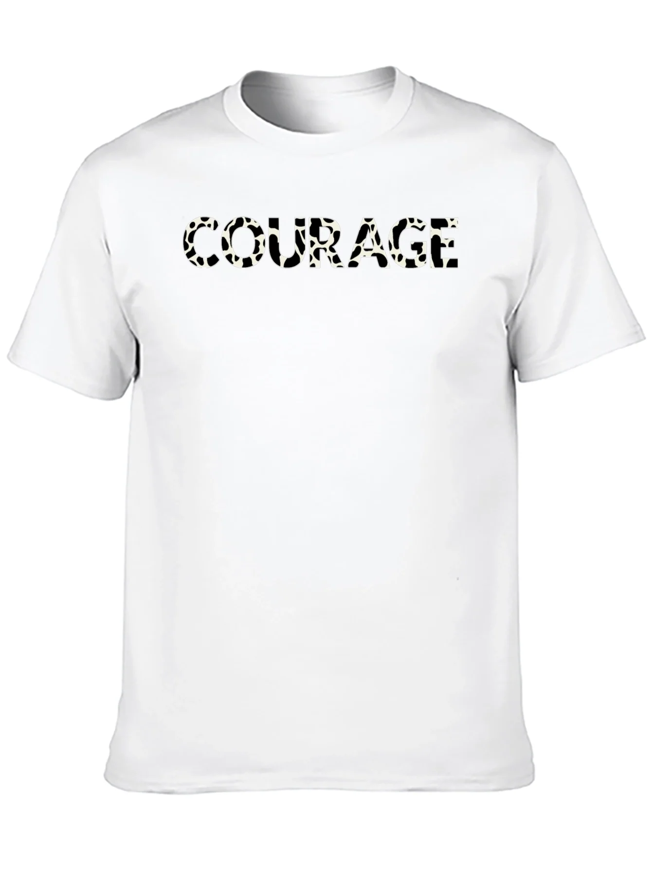 Courage Cow Print Mens Black T-Shirt