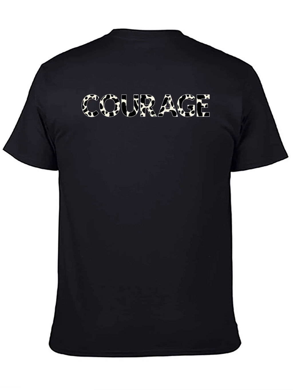 Courage Cow Print Mens Black T-Shirt