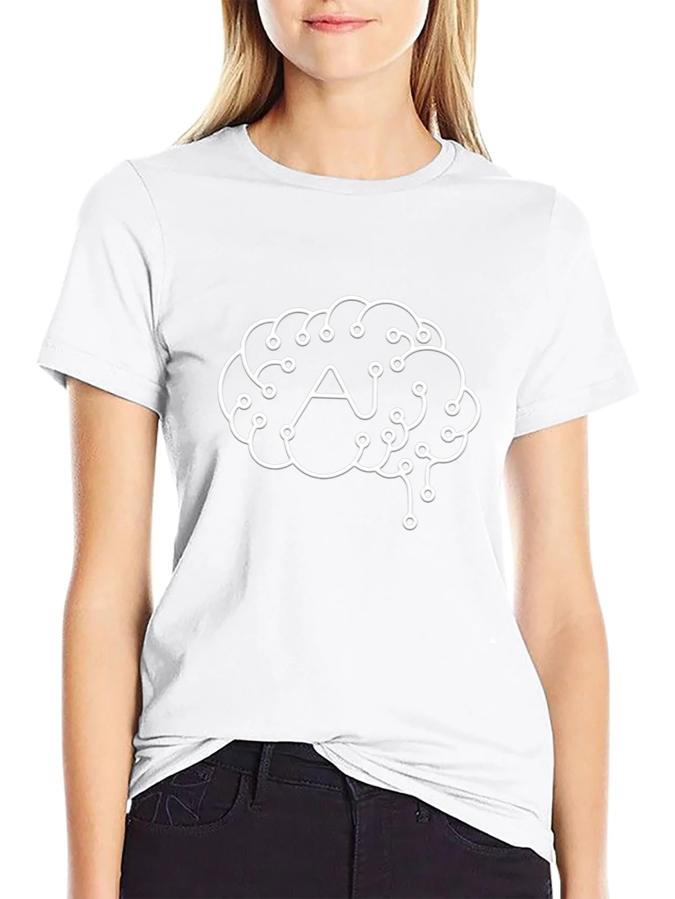AI Brain Graphic Tee - Black