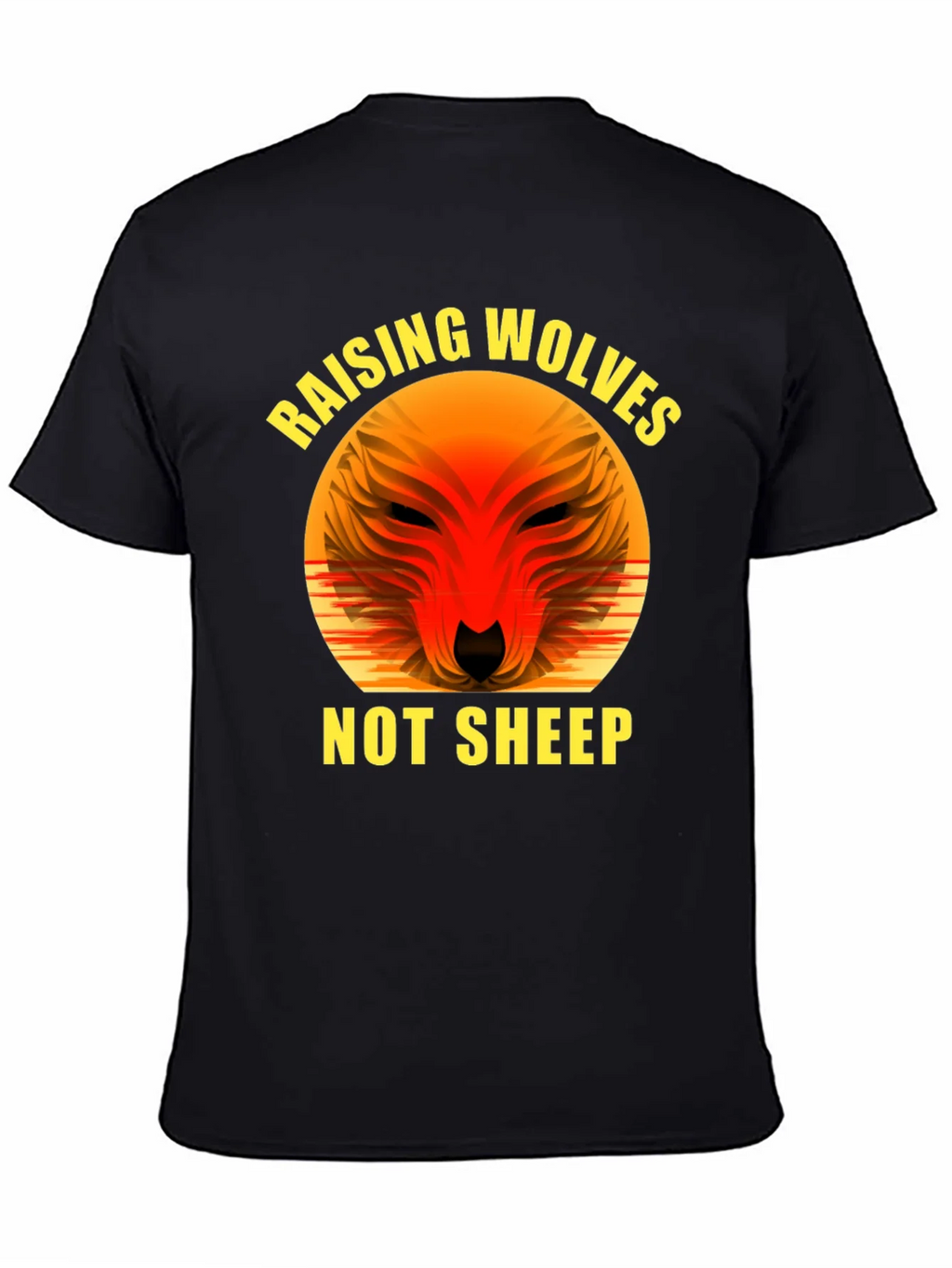 Raising Wolves Not Sheep Graphic Tee - Black