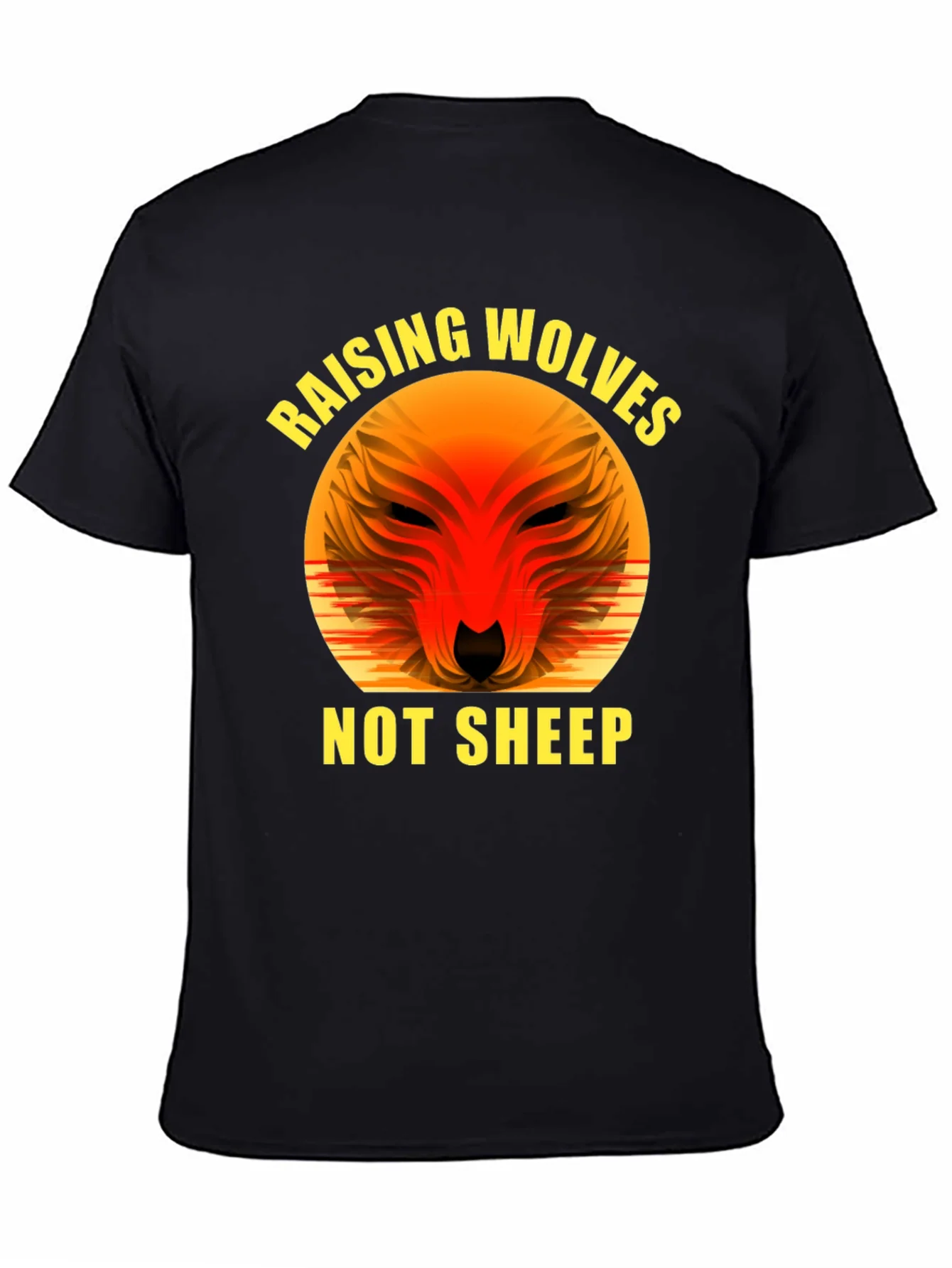 Raising Wolves Not Sheep Graphic Tee - Black
