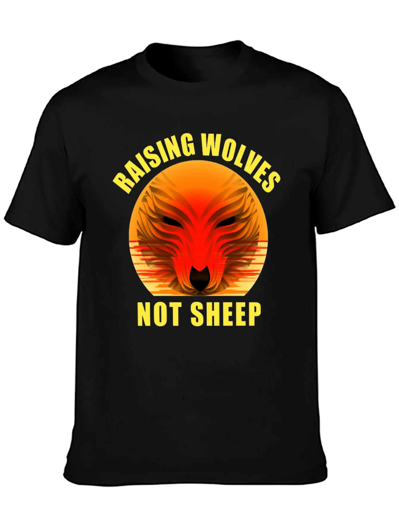 Raising Wolves Not Sheep Graphic Tee - Black