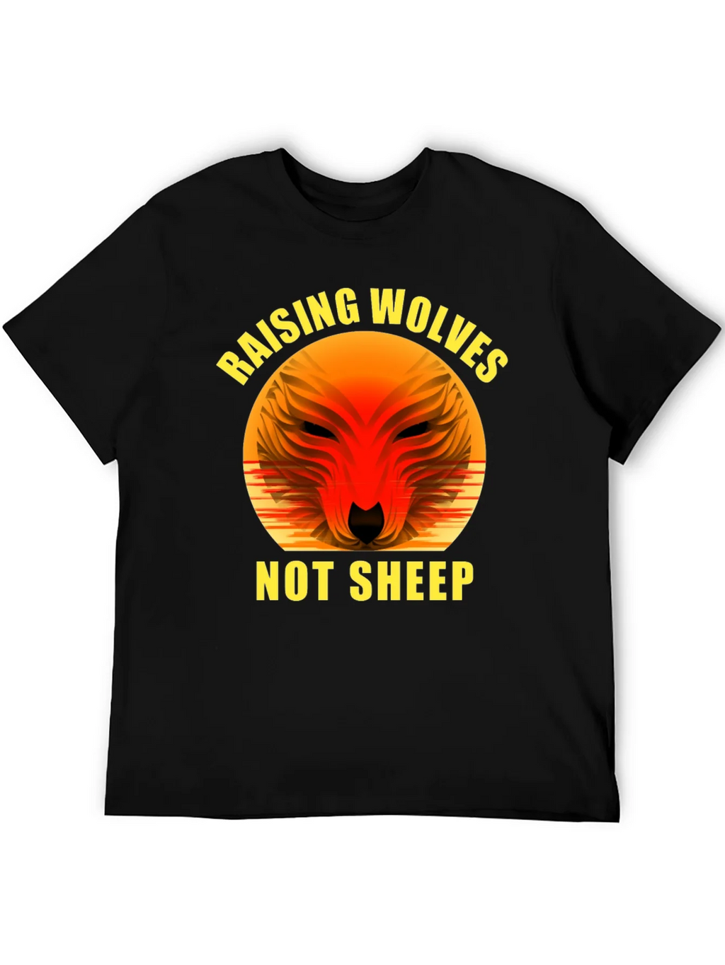 Raising Wolves Not Sheep Graphic Tee - Black