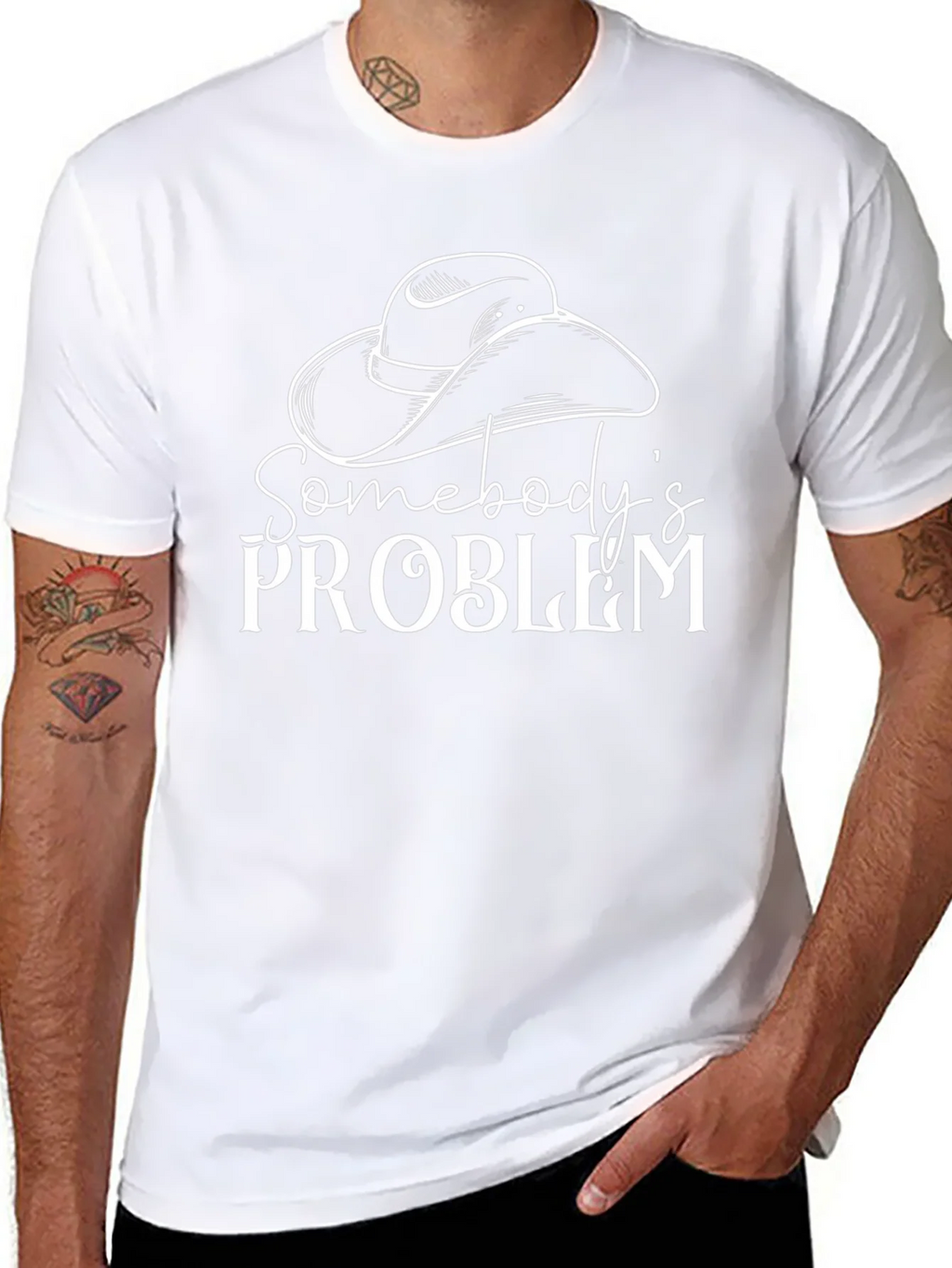 Somebodys Problem Graphic Tee - Black Cotton T-Shirt