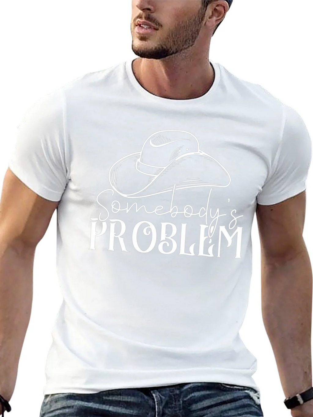 Somebodys Problem Graphic Tee - Black Cotton T-Shirt