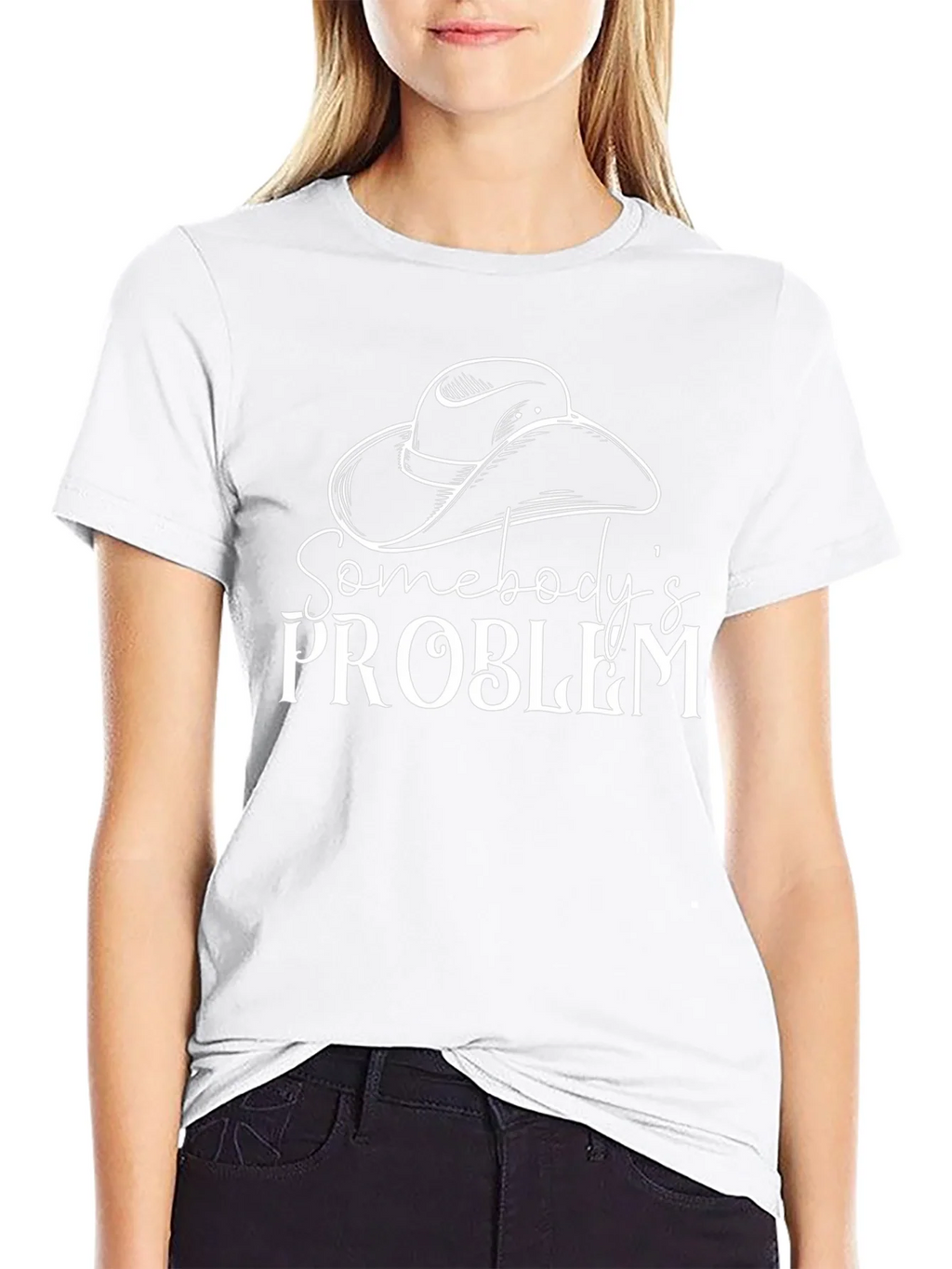 Somebodys Problem Graphic Tee - Black Cotton T-Shirt