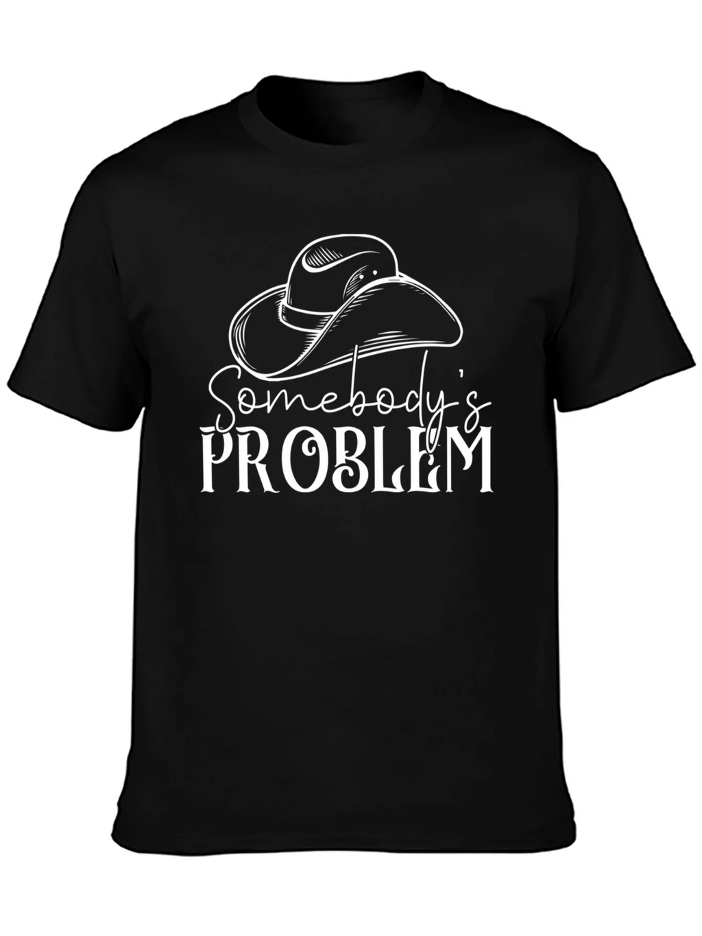 Somebodys Problem Graphic Tee - Black Cotton T-Shirt