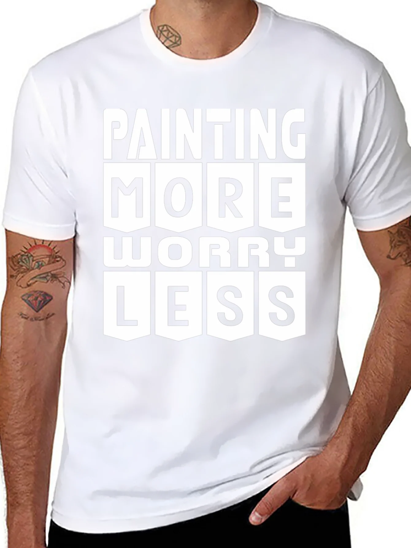 Painting More Worry Less Graphic T-Shirt