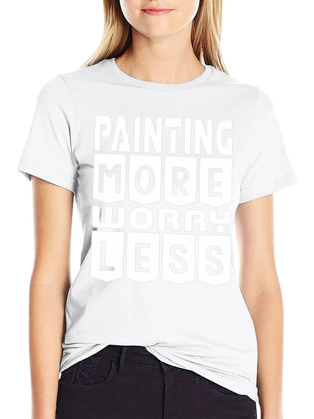 Painting More Worry Less Graphic T-Shirt