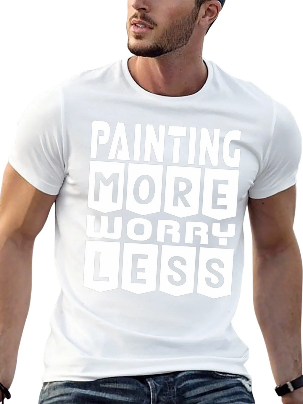 Painting More Worry Less Graphic T-Shirt