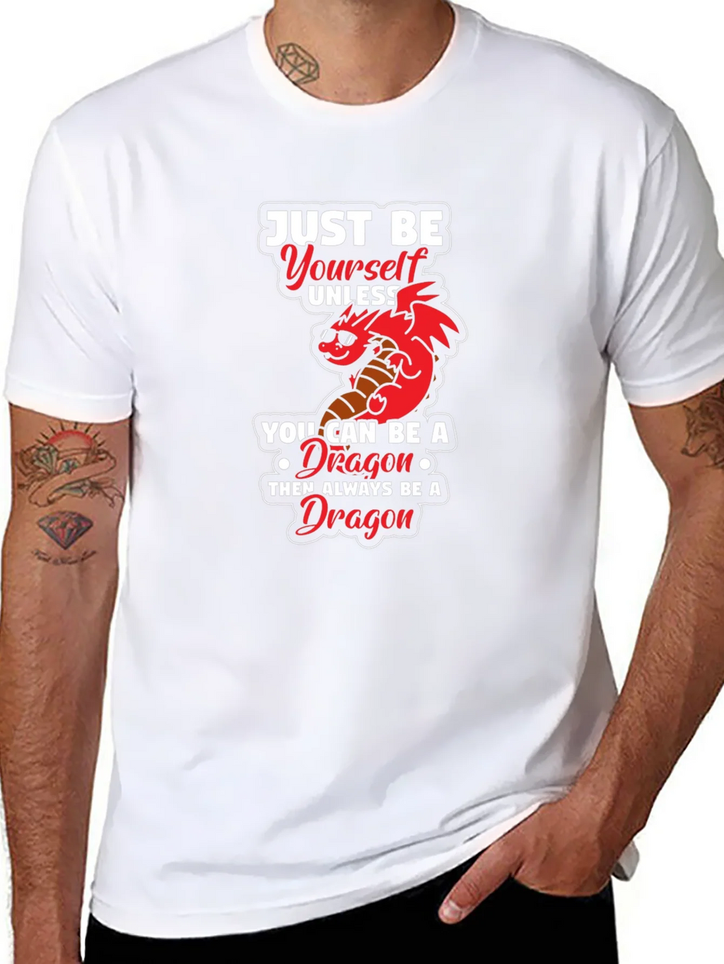 Just Be Yourself Dragon Graphic Tee