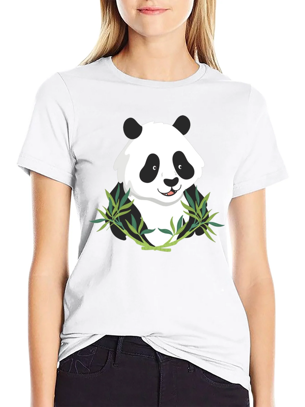 Panda Bamboo Graphic Tee - Mens Black T-Shirt