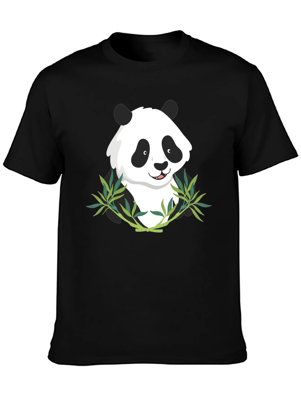 Panda Bamboo Graphic Tee - Mens Black T-Shirt