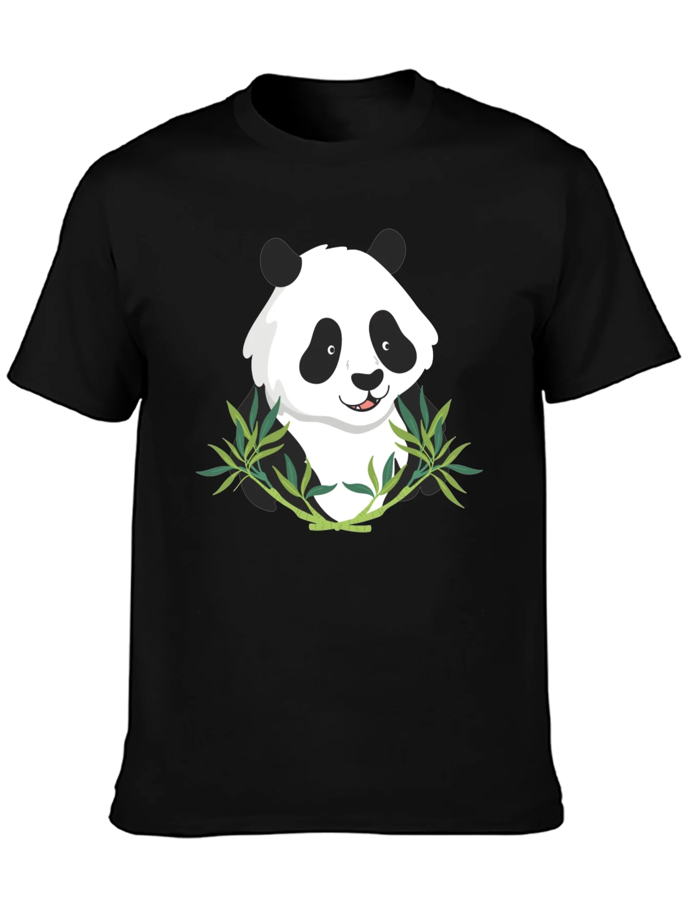Panda Bamboo Graphic Tee - Mens Black T-Shirt