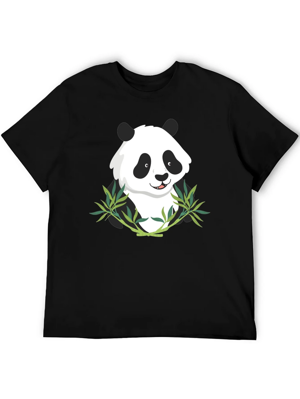 Panda Bamboo Graphic Tee - Mens Black T-Shirt