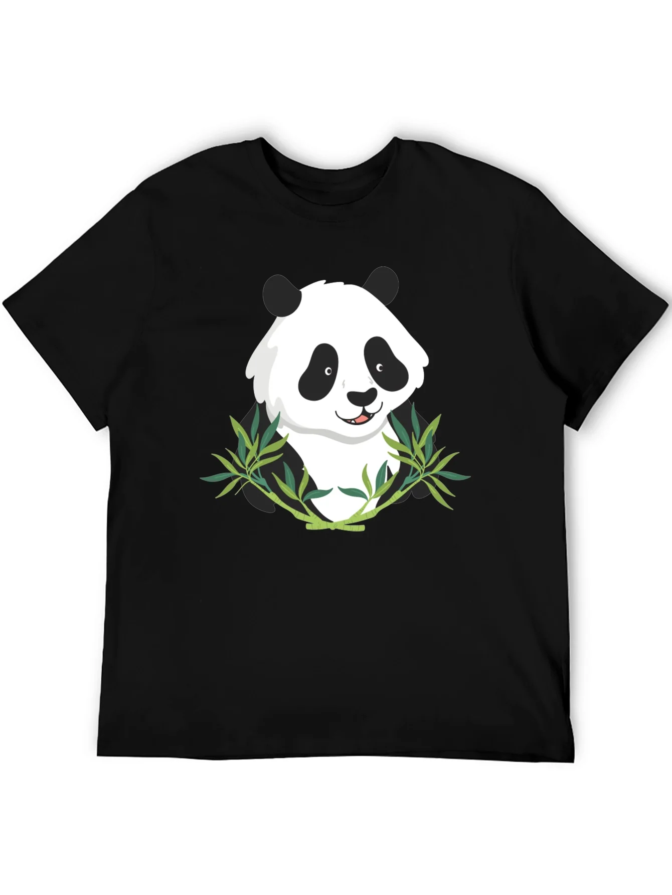Panda Bamboo Graphic Tee - Mens Black T-Shirt