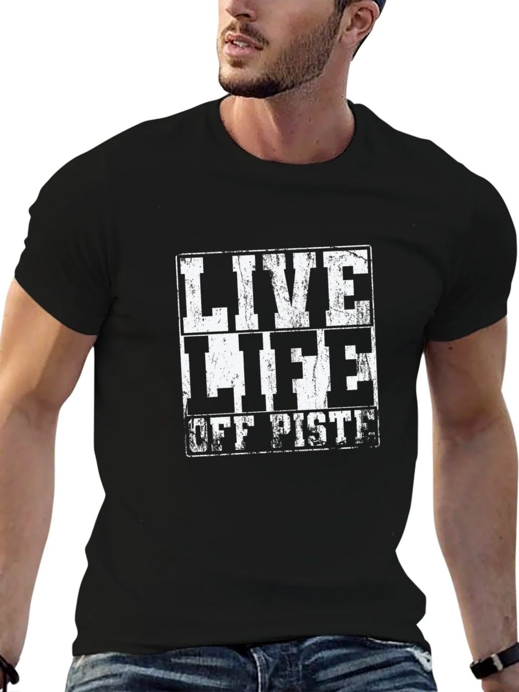 Live Life Off Piste Black T-Shirt