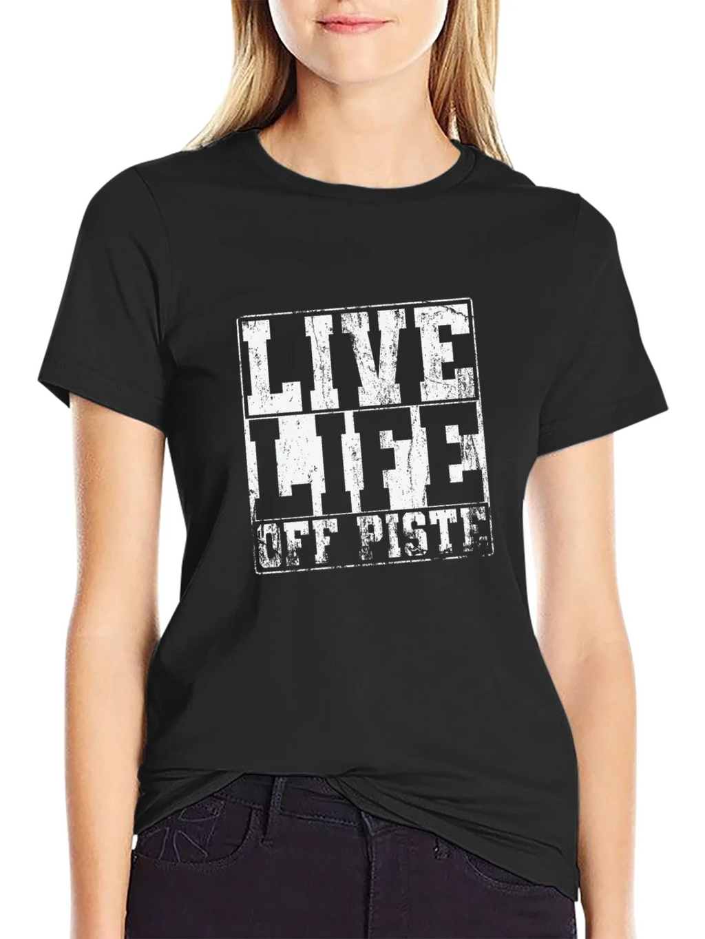 Live Life Off Piste Black T-Shirt