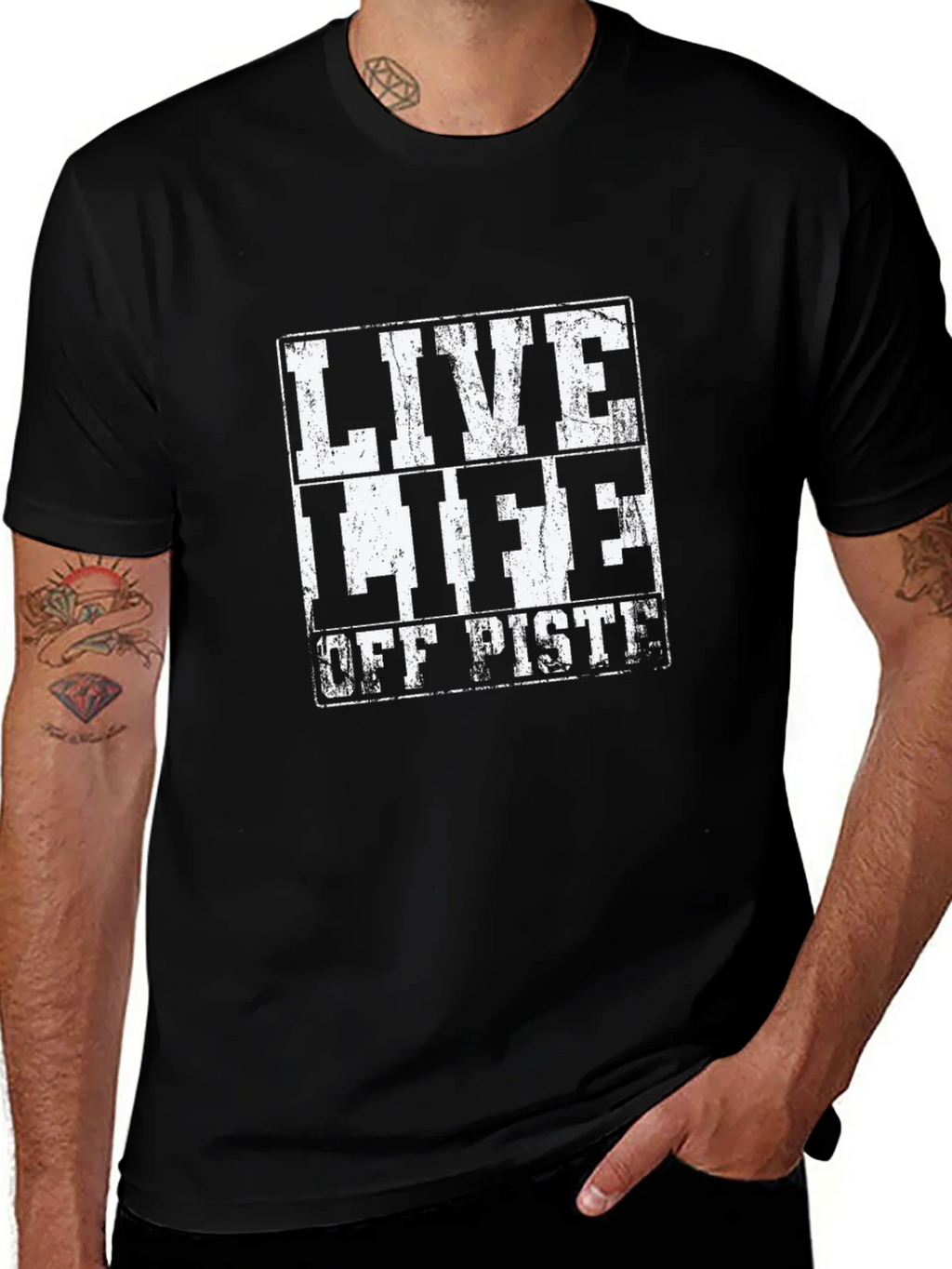 Live Life Off Piste Black T-Shirt