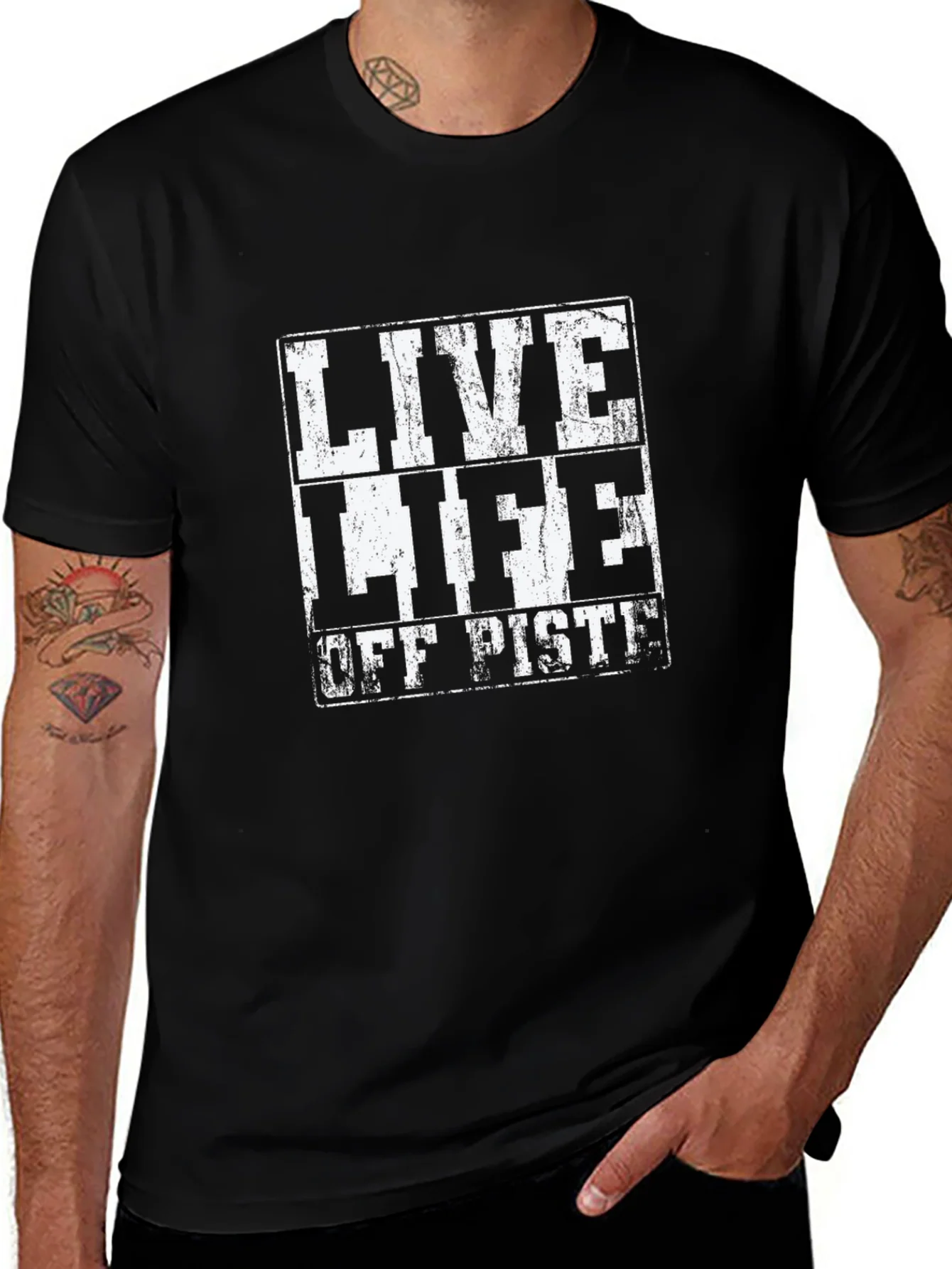 Live Life Off Piste Black T-Shirt