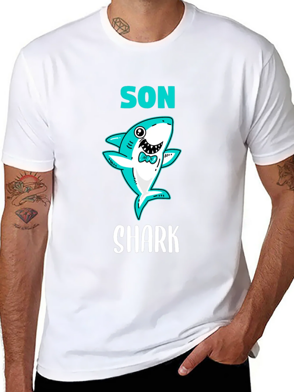 Son Shark T-Shirt - Cute Cartoon Graphic Tee