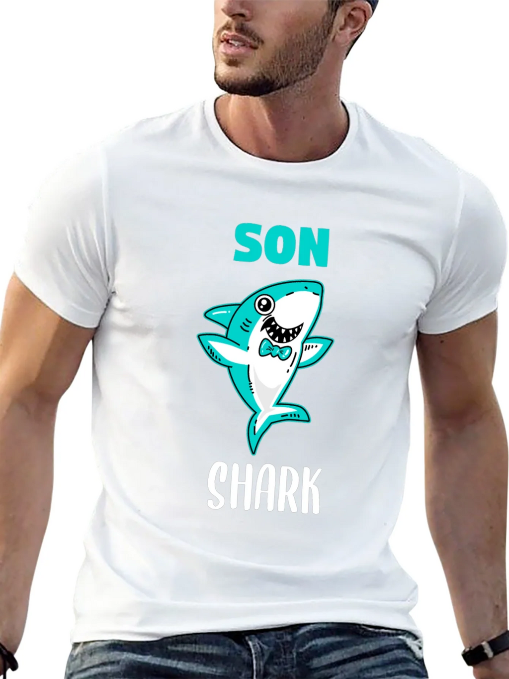 Son Shark T-Shirt - Cute Cartoon Graphic Tee
