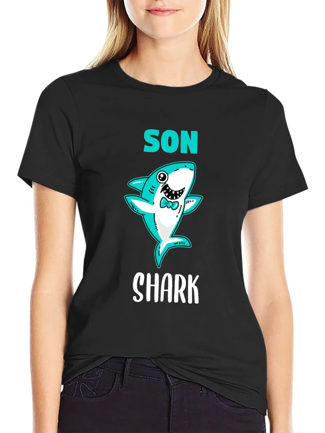 Son Shark T-Shirt - Cute Cartoon Graphic Tee