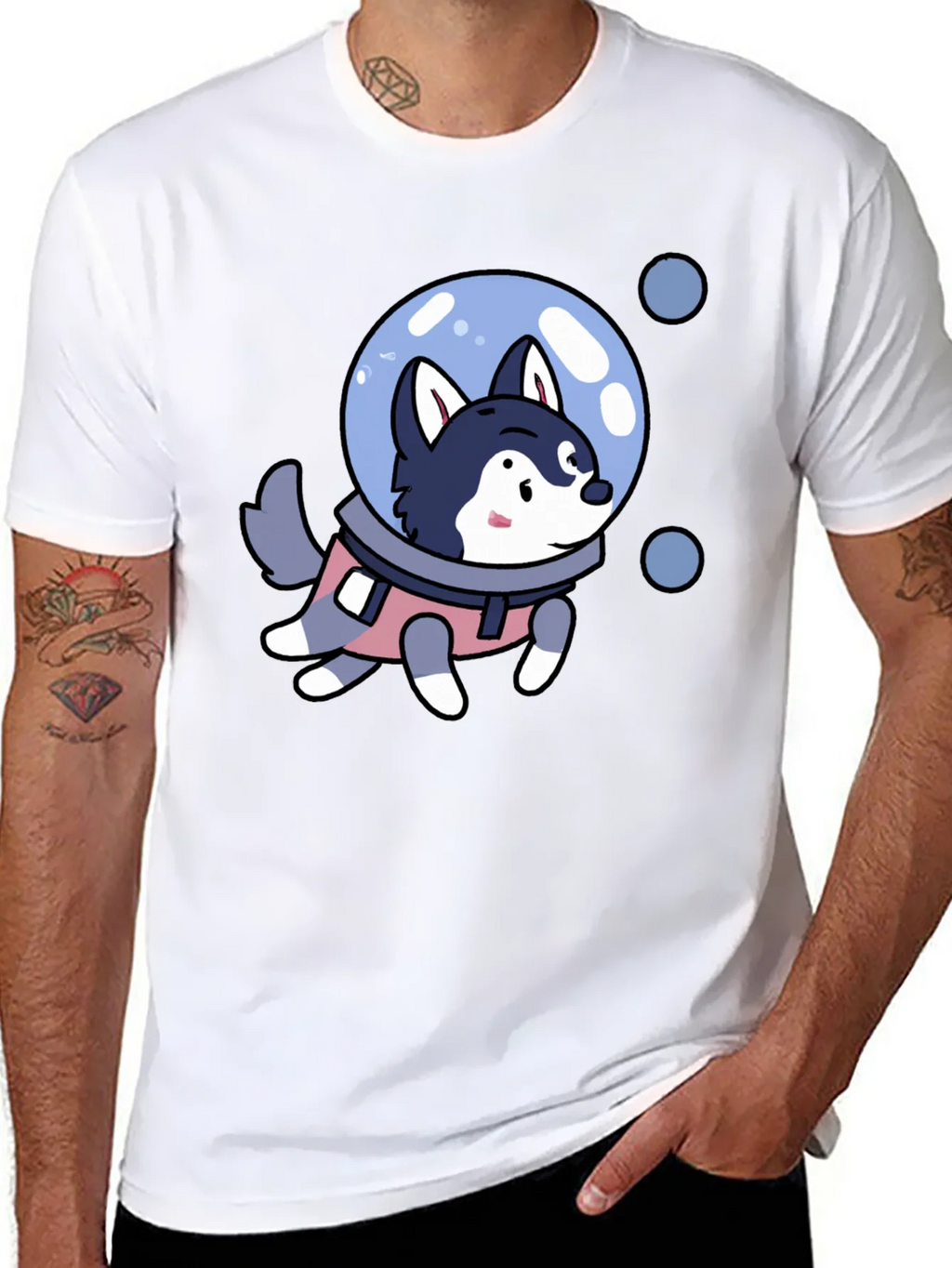 Husky Astronaut T-Shirt - Space Dog Tee