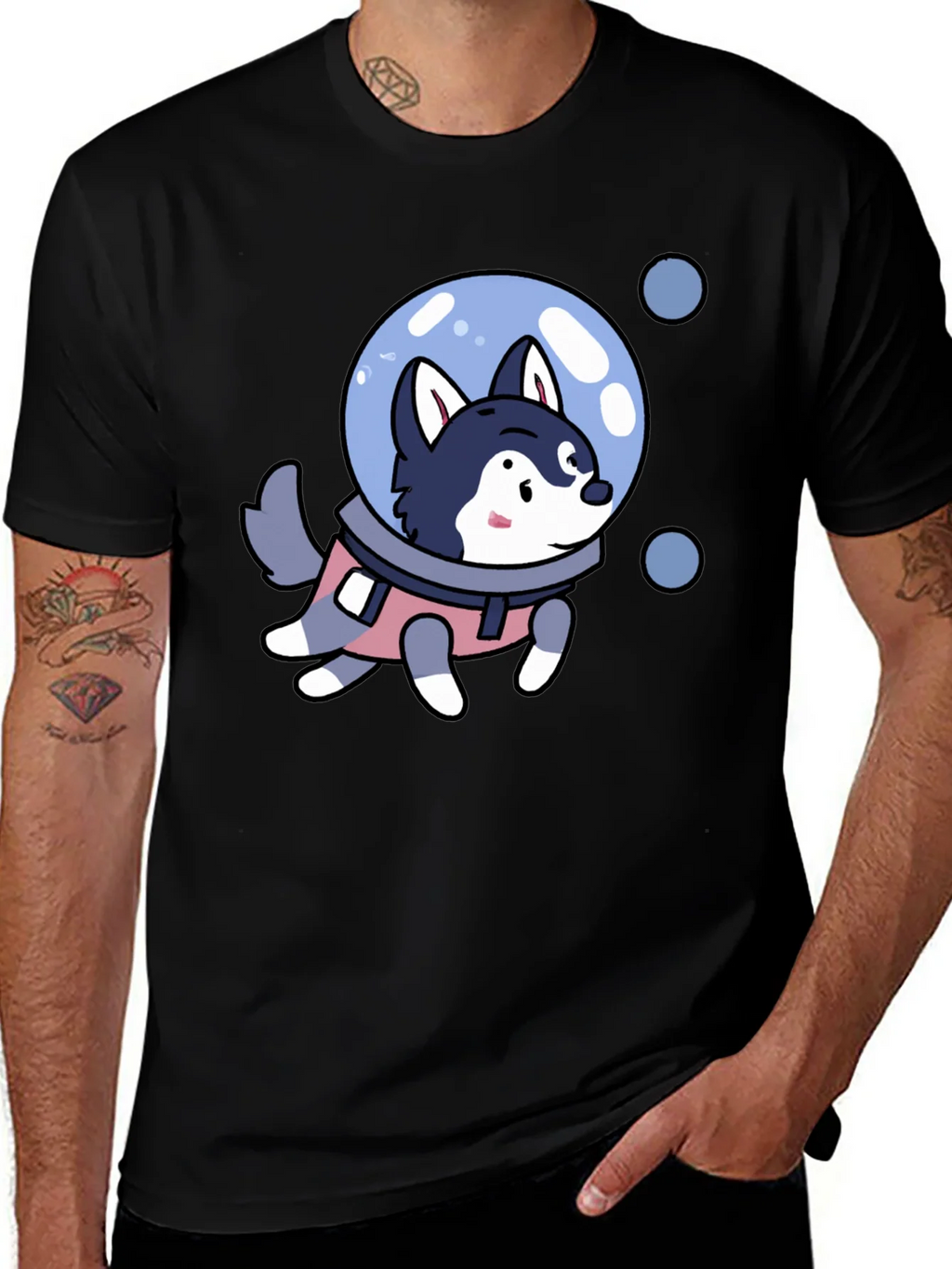 Husky Astronaut T-Shirt - Space Dog Tee