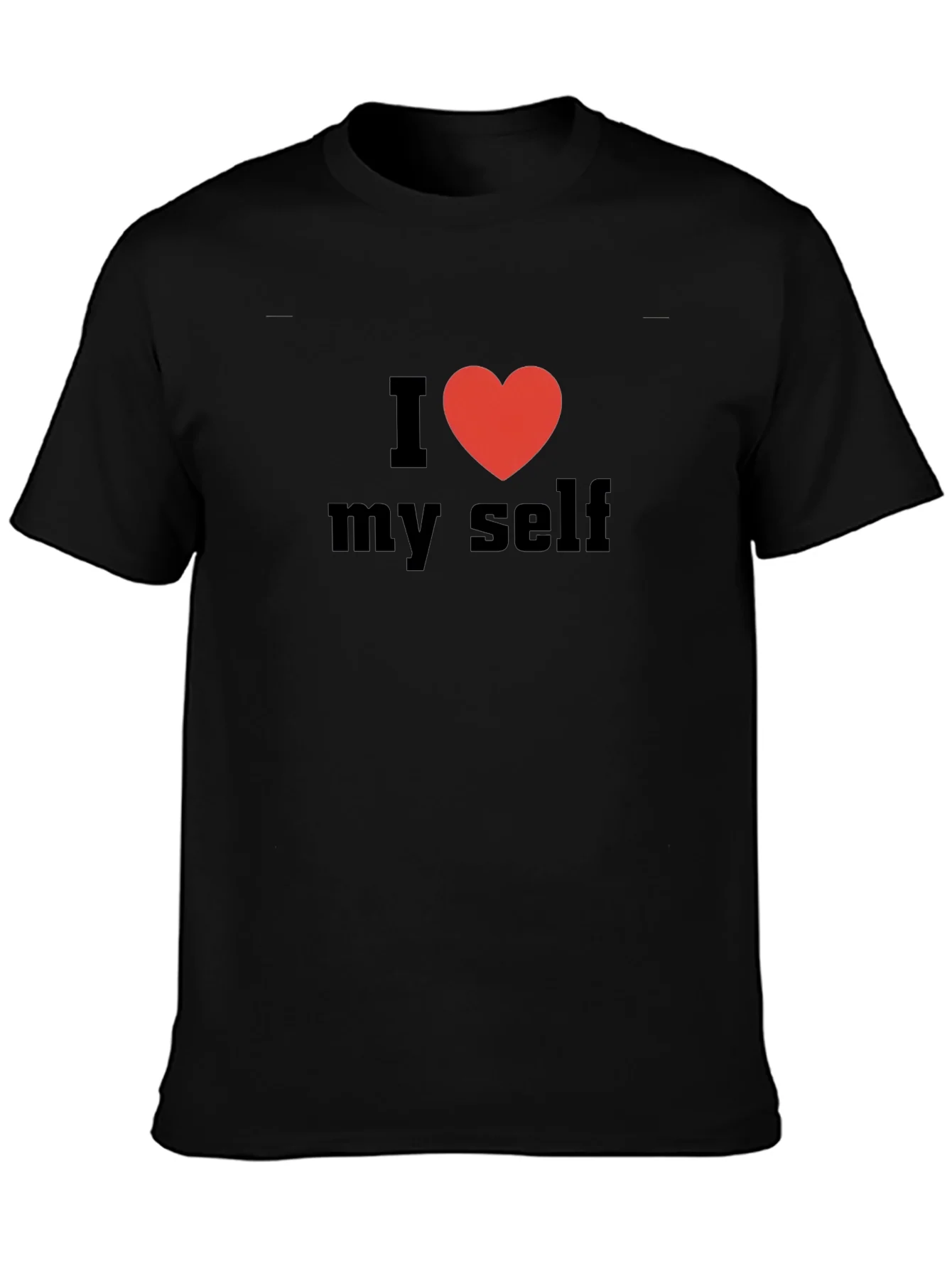 I Heart Myself Graphic Tee - Black Cotton Comfort