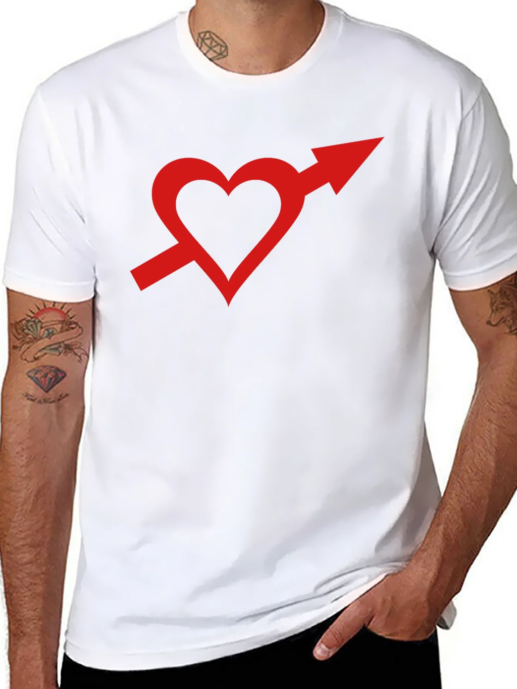 Heart Arrow Graphic Tee - Stylish Unisex T-Shirt