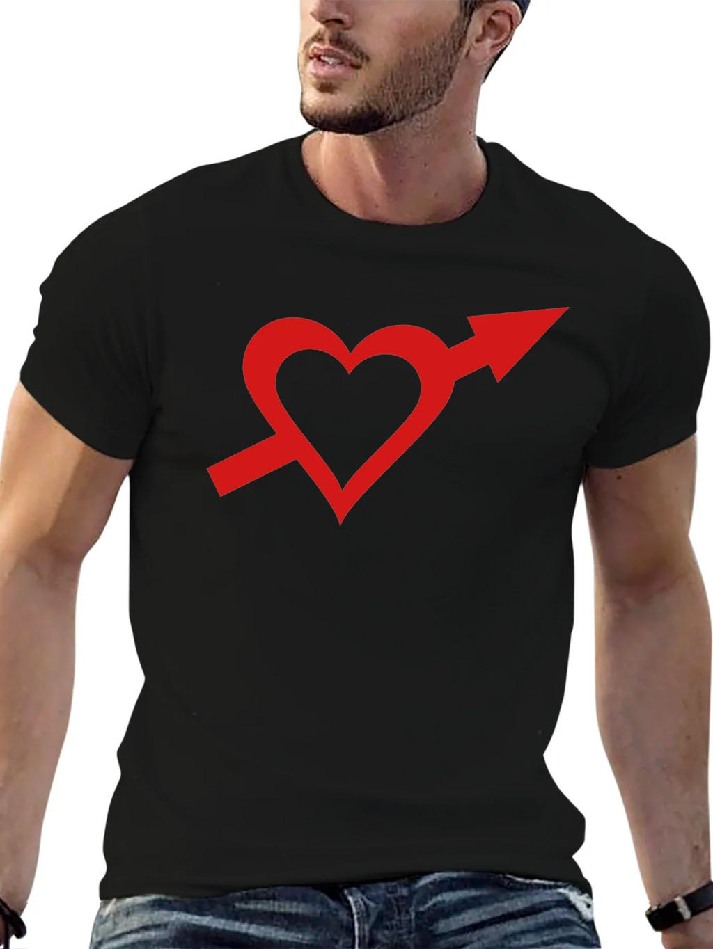 Heart Arrow Graphic Tee - Stylish Unisex T-Shirt