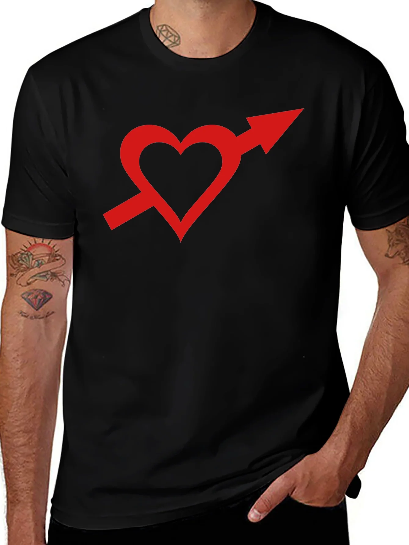 Heart Arrow Graphic Tee - Stylish Unisex T-Shirt