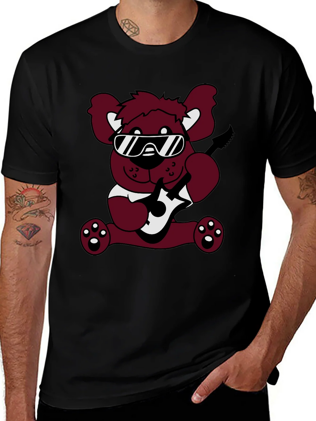 Cool Bear Graphic Tee - Black Cotton T-Shirt