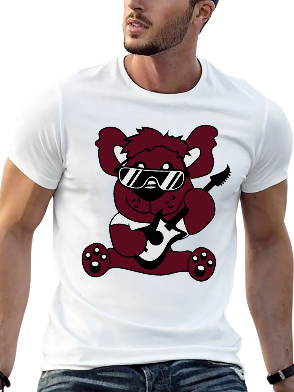 Cool Bear Graphic Tee - Black Cotton T-Shirt