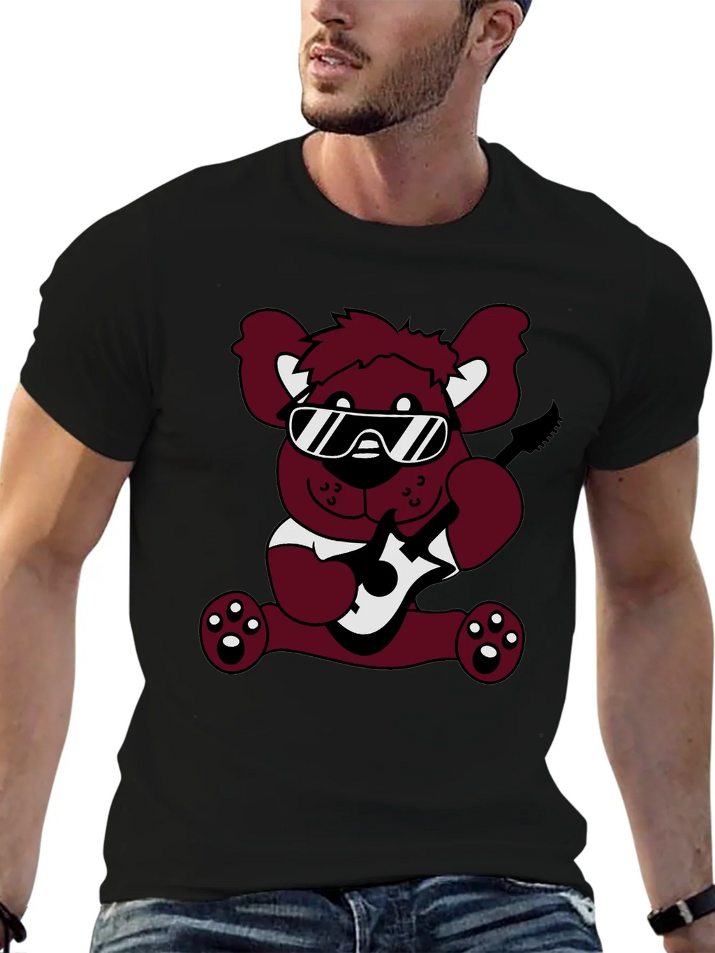 Cool Bear Graphic Tee - Black Cotton T-Shirt