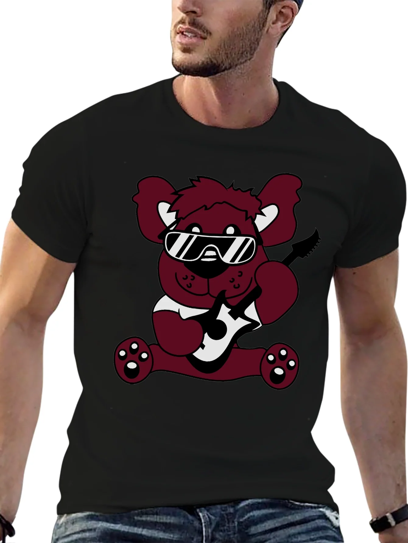 Cool Bear Graphic Tee - Black Cotton T-Shirt