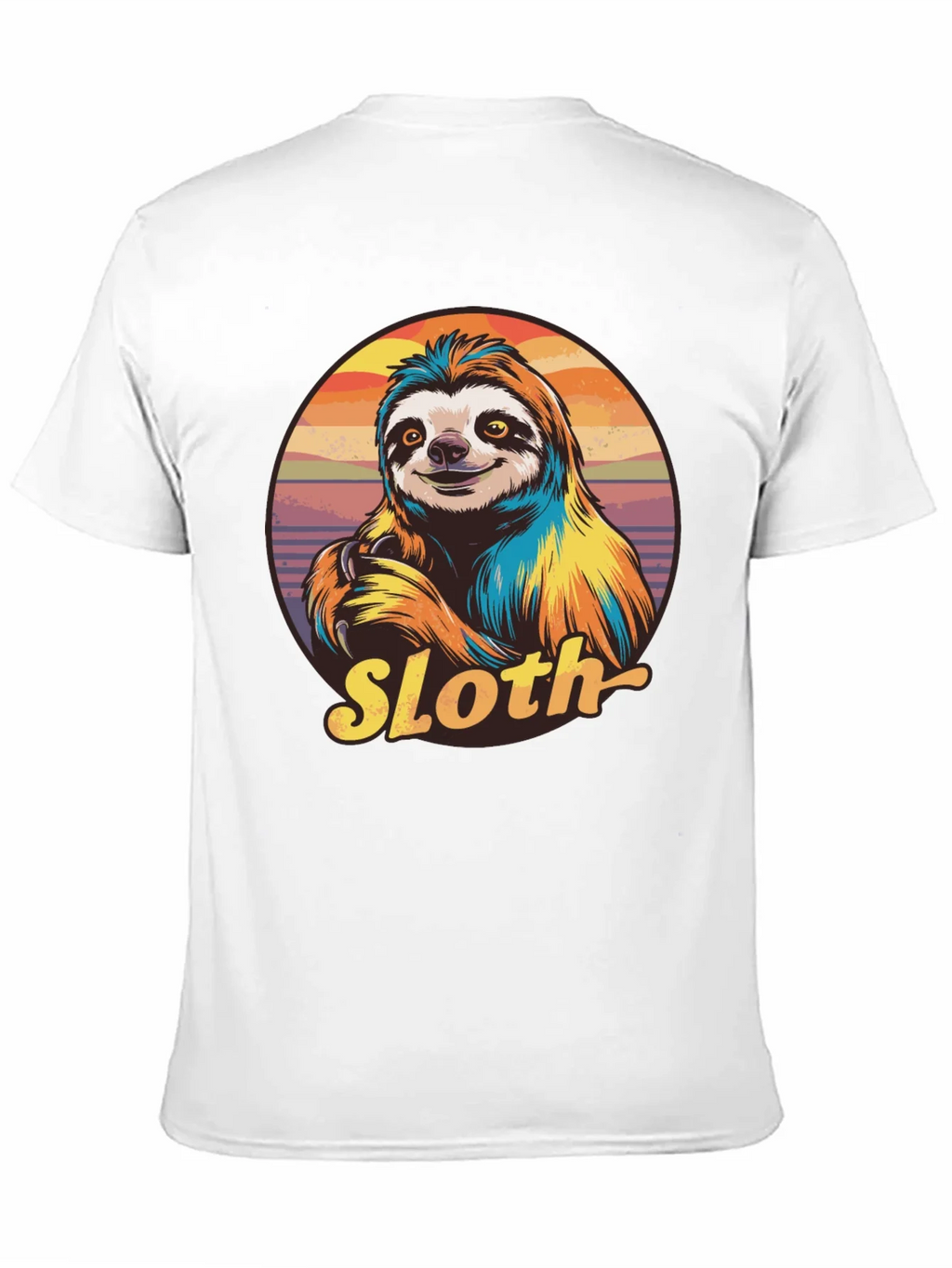Retro Sloth Graphic T-Shirt - Black