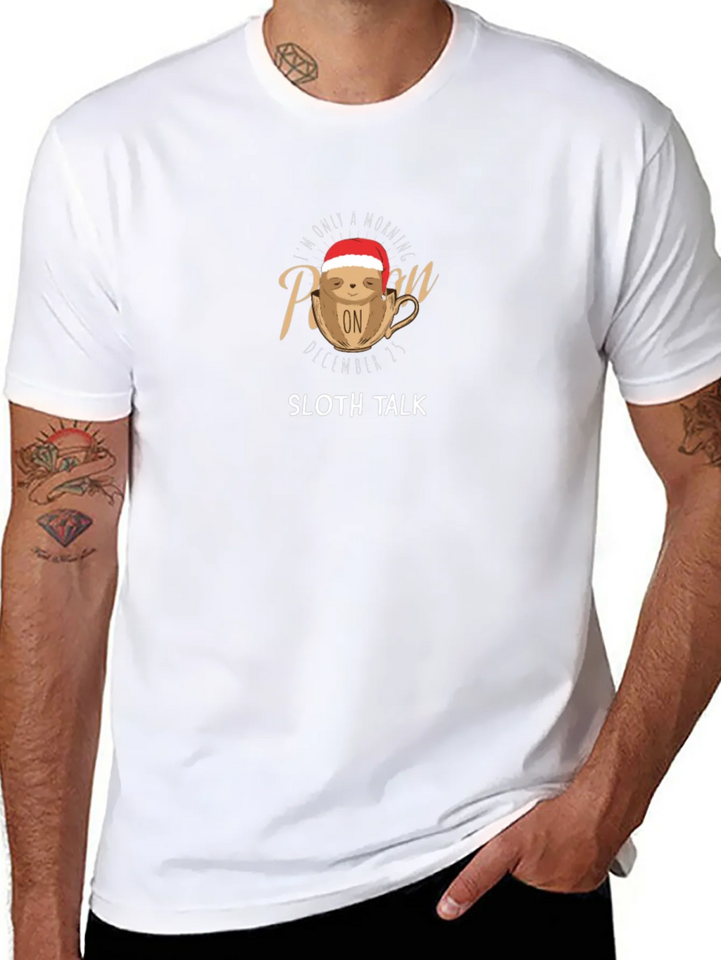 Morning Person Sloth Christmas T-Shirt