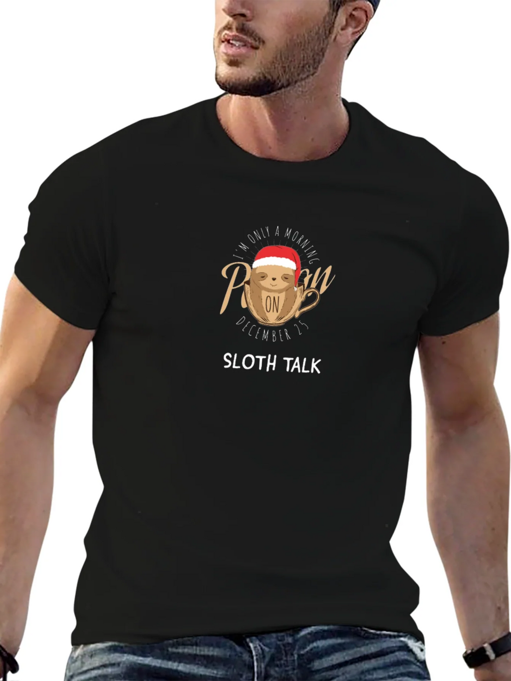 Morning Person Sloth Christmas T-Shirt