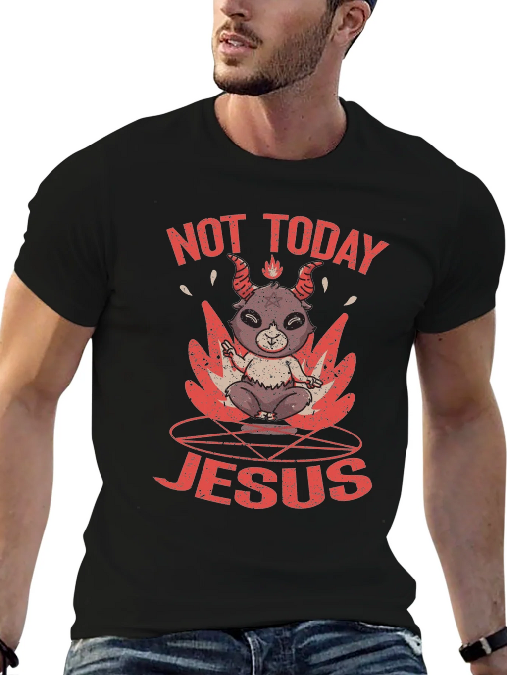 Not Today Jesus Graphic T-Shirt