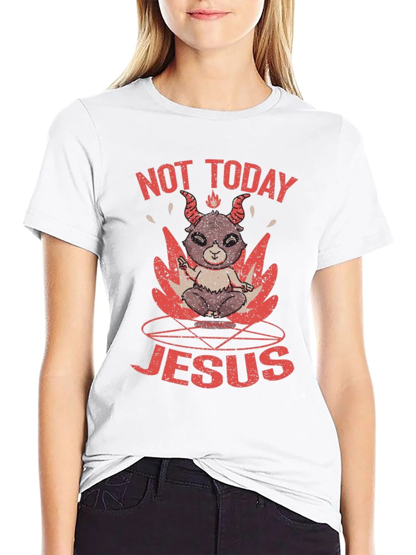 Not Today Jesus Graphic T-Shirt
