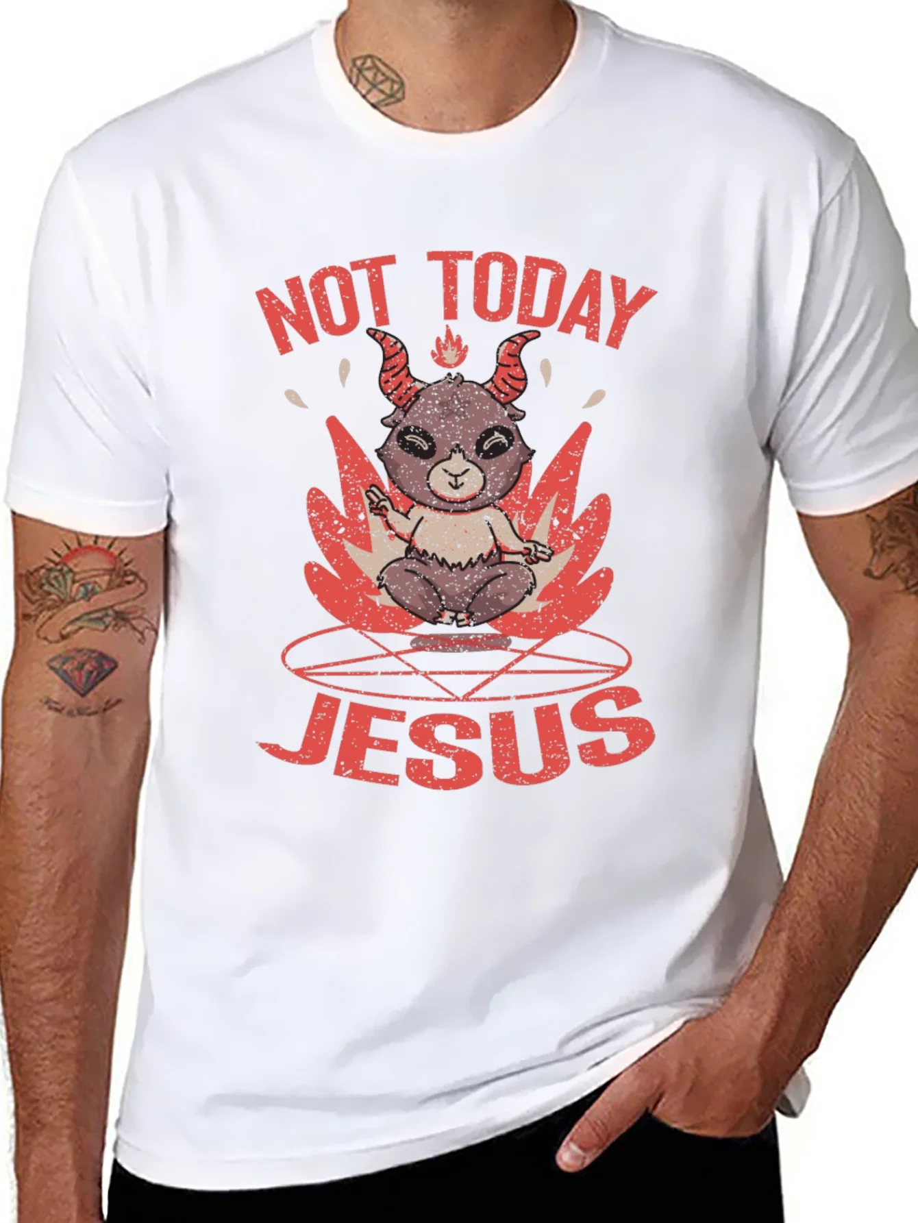Not Today Jesus Graphic T-Shirt